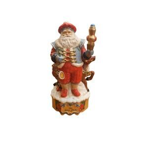 Vintage Porcelain Handpainted Santa Claus “Ole Saint Nick” Music‎ Box w/Reindeer